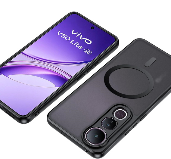 Tok Vivo V50 Lite 4G / 5G-hoz, MagSafe, ERBORD Matt Case, fekete