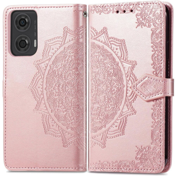 Pattintható tok a Motorola Moto E14, Mandala, rózsaszín