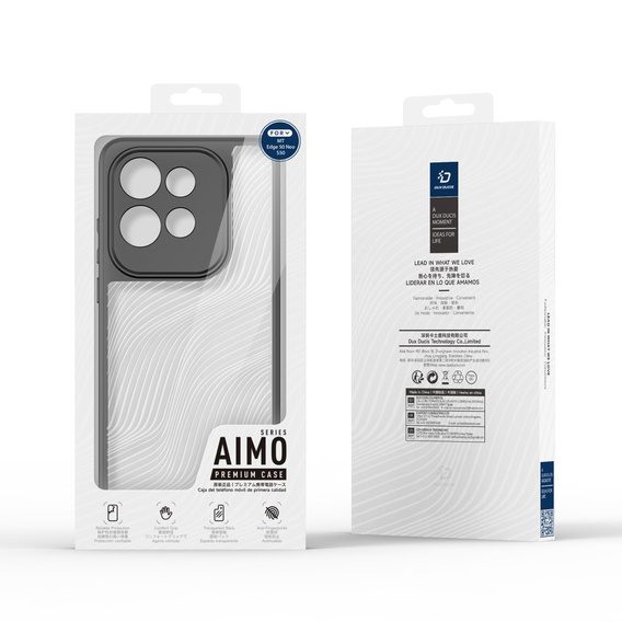 DuxDucis tok Motorola Edge 50 Neo / Motorola ThinkPhone 25, Aimo case, átlátszó / fekete