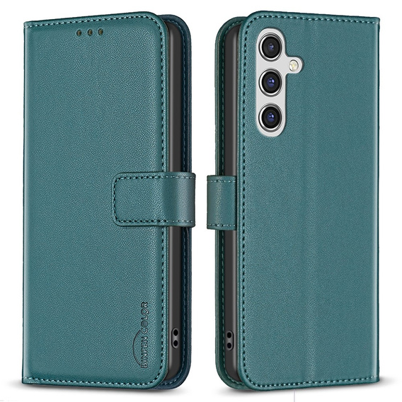 Pattintható tok a Samsung Galaxy A55 5G,BINFEN Wallet, zöld