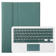 Tok + billentyűzet iPad 10.9 2022 10 Gen, TouchPad Pen Slot, sötétzöld