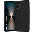 Telefontok a Sony Xperia 1 VI, Leather Hybrid MagSafe, fekete