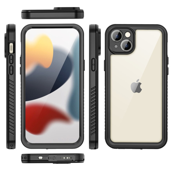 IP68 vízálló tok a iPhone 15 Plus, Redpepper, fekete