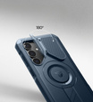 Páncélozott tok Samsung Galaxy S25+ Plus készülékhez, Dexnor CamProtect MagSafe, kék (Két keret)