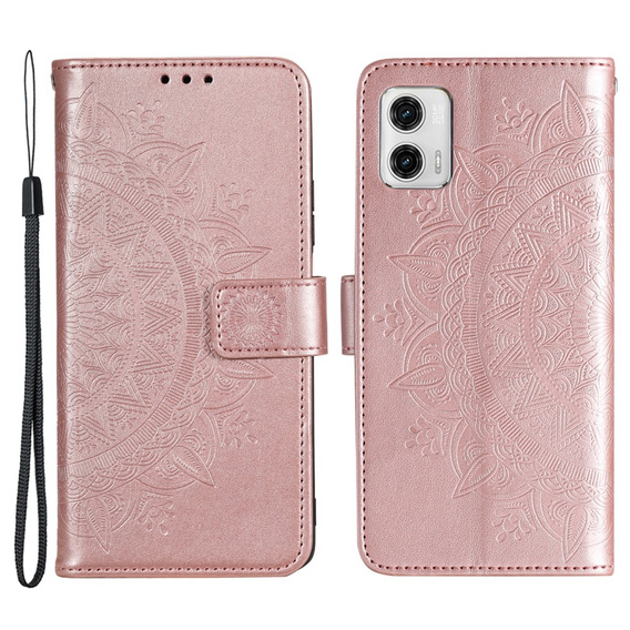 Pattintható tok a Motorola Moto G73 5G, Mandala Flower, rózsaszín rose gold