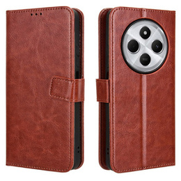 Pattintható tok a Xiaomi Redmi 14C / Xiaomi Poco C75, Crazy Horse Wallet, barna