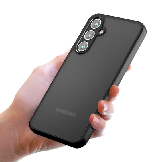 Tok Samsung Galaxy S24, Fusion Hybrid, kameravédelemmel, átlátszó / fekete