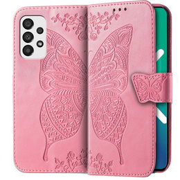Pattintható tok a Samsung Galaxy A33 5G, Butterfly, rózsaszín