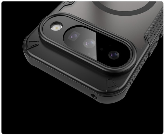 Páncélozott tok Google Pixel 10 Pro XL-hez, MagSafe, matt, fekete