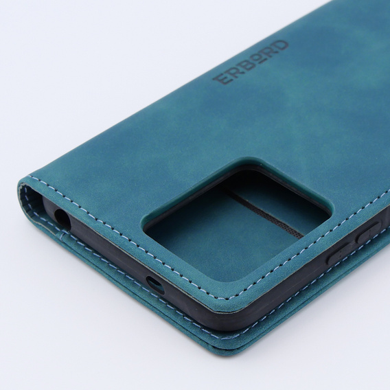 Telefontok a Xiaomi Redmi Note 12 4G, ERBORD Vintage, pénztárca patenttal, kék