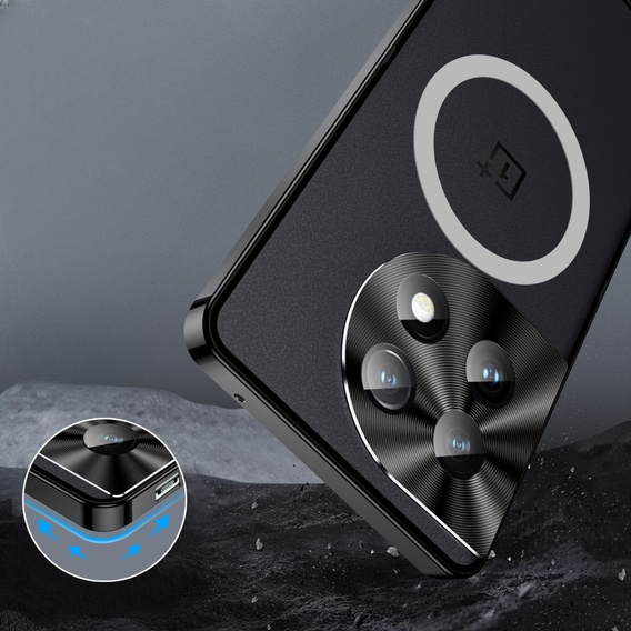 Kameravédő tok OnePlus 11 5G, CamShield MagSafe, átlátszó / fekete