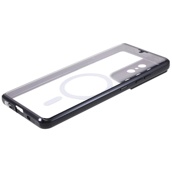 Magnetic Dual Glass MagSafe tok Samsung Galaxy S21 Ultra, fekete