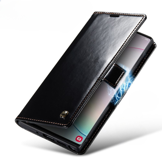 CASEME flip tok Samsung Galaxy Note 10 Plus, Waxy Textured, fekete