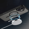 Tok iPhone 16-hoz, MagSafe, ERBORD Matt Case, átlátszó / fekete + képernyőüveg