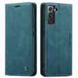 CASEME tok Samsung Galaxy S22 5G, Leather Wallet Case, zöld