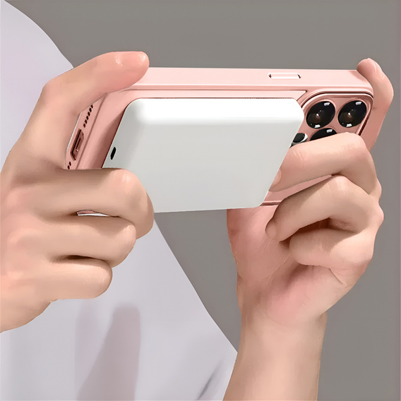 Tok iPhone 16 Pro-hoz, MagSafe, ERBORD Matt Case, rózsaszín + képernyőüveg