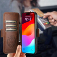 2 az 1-ben flip tok iPhone 17 Pro-hoz, SUTENI, MagSafe, barna színű