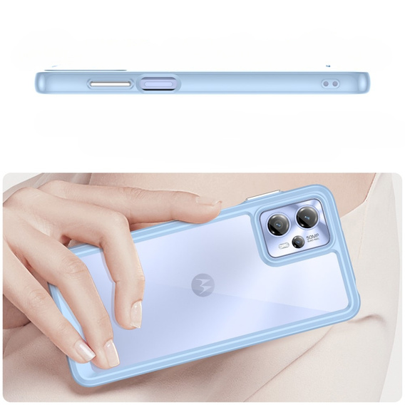 Telefontok a Motorola Moto G13 / G23, Fusion Hybrid, átlátszó / kék