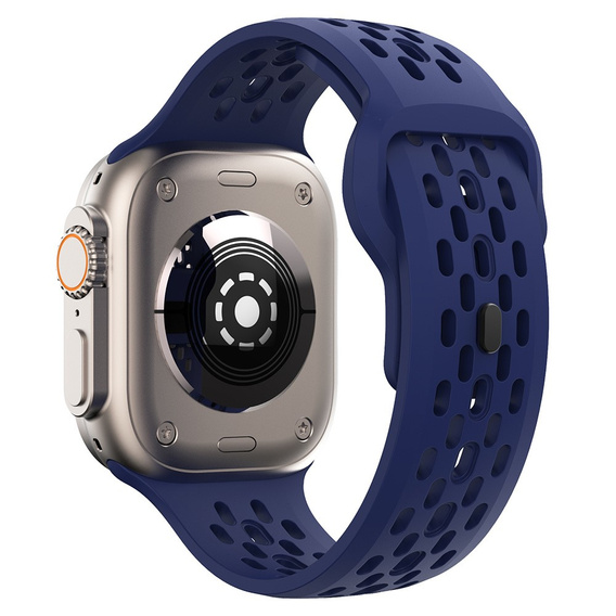 Szilikon szíj Apple Watch 1/2/3/4/4/5/6/7/8/SE/ULTRA 42/44/45/49MM órához, tengerészkék