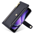 Pattintható tok a Oppo Reno 13, Wallet Zipper Pocket, fekete