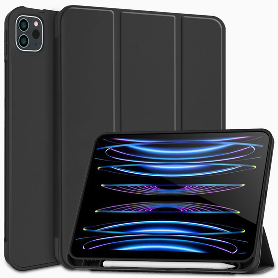 Tok iPad Pro 12.9" 2022/2021/2020 (6/5/4 gen.), Smart Pencil, tolltartóval, fekete