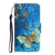 Pattintható tok a Xiaomi Redmi 9A, Wallet, Butterfly kék
