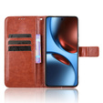 Pattintható tok a Realme GT 7 / 7T, Crazy Horse Wallet, barna