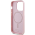 GUESS Telefontok a iPhone 14 Pro, Saffiano MagSafe, rózsaszín