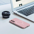 Szilikon tok Samsung Galaxy A17 5G, MagSafe-hoz, rózsaszínű