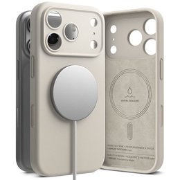 Ringke tok iPhone 17 Pro Max készülékhez, szilikon mágneses MagSafe, Stone