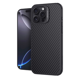 Tok iPhone 16 Pro Max, páncélozott Nillkin, Carbon Fiber, Magsafe, fekete