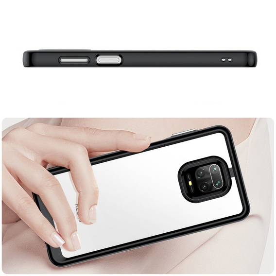 Telefontok a Xiaomi Redmi Note 9S / 9 Pro / 9 Pro Max, Fusion Hybrid, átlátszó / fekete