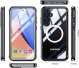 Tok Samsung Galaxy A55 5G-hoz, Shockproof, üveggel, MagSafe-hoz, fekete