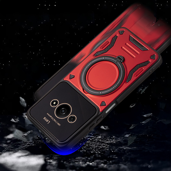 Páncélozott tok a Xiaomi Redmi A3 készülékhez, Magnetic Ring, piros