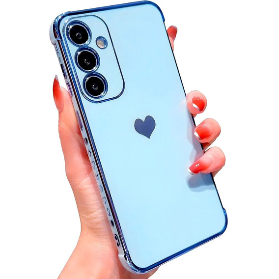 tok Samsung Galaxy A35 5G, Electro heart, kék + Full Glue Kerámiaüveg