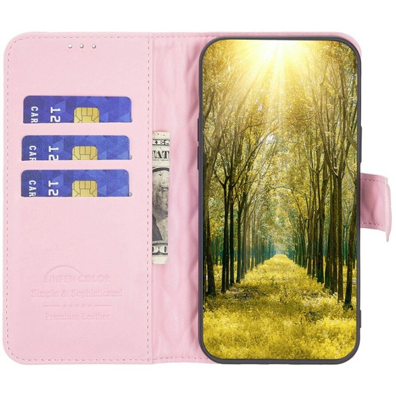 Pattintható tok a Samsung Galaxy A05s, Wallet, BINFEN COLOR, rózsaszín