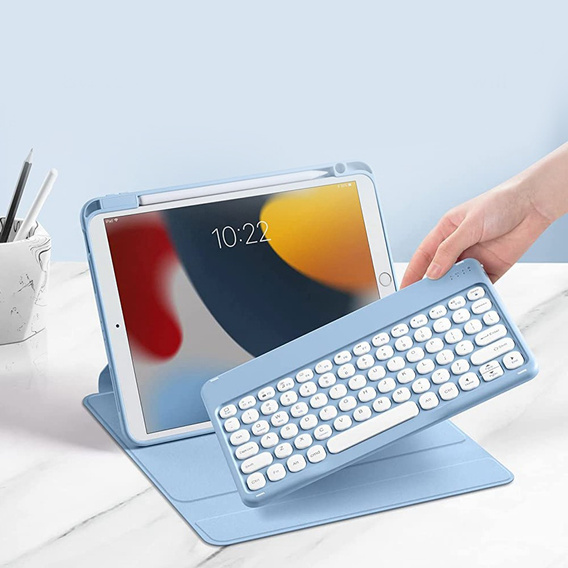 Tok + billentyűzet iPad 10.2 2021 / 2020 / 2019 7/8/9 gen, kék