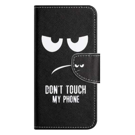 Pattintható tok a Samsung Galaxy M15 5G, Wallet, Don't Touch My Phone fekete