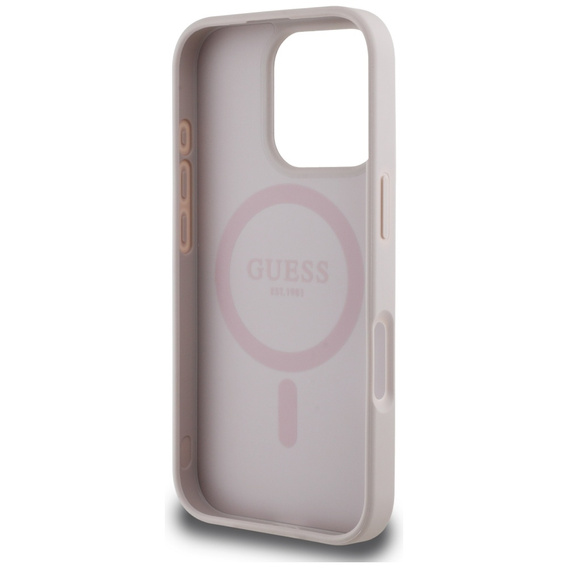 Guess 4G Circle klasszikus logóval, MagSafe-kompatibilis, iPhone 16 Pro Max-hoz