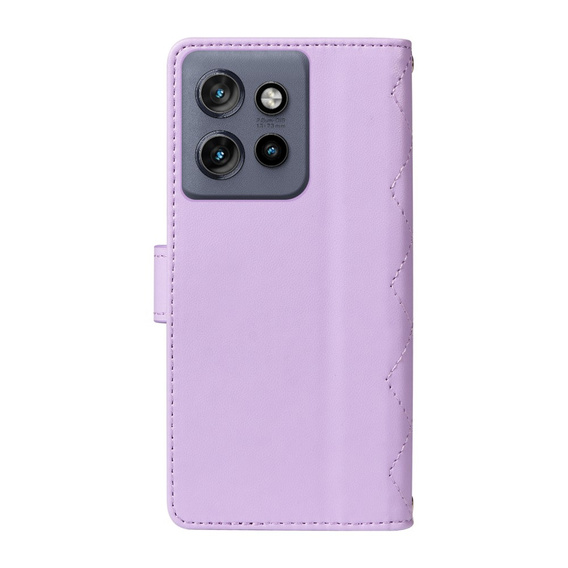 Flap tok Motorola Edge 50 Neo / Motorola ThinkPhone 25, Rhombus Crossbody Leather, lila