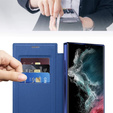 Pattintható tok a Samsung Galaxy S22 Ultra 5G, RFID Wallet MagSafe CamShield, sötétkék