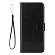 Pattintható tok a Motorola Moto G15 / Motorola Moto G15 Power, Crazy Horse Wallet, fekete
