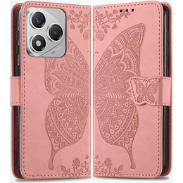 Pattintható tok a Honor 400 Lite, Butterfly, rózsaszín rose gold