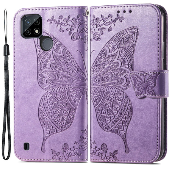 Pattintható tok a Realme C21Y / C25Y, Butterfly, lila
