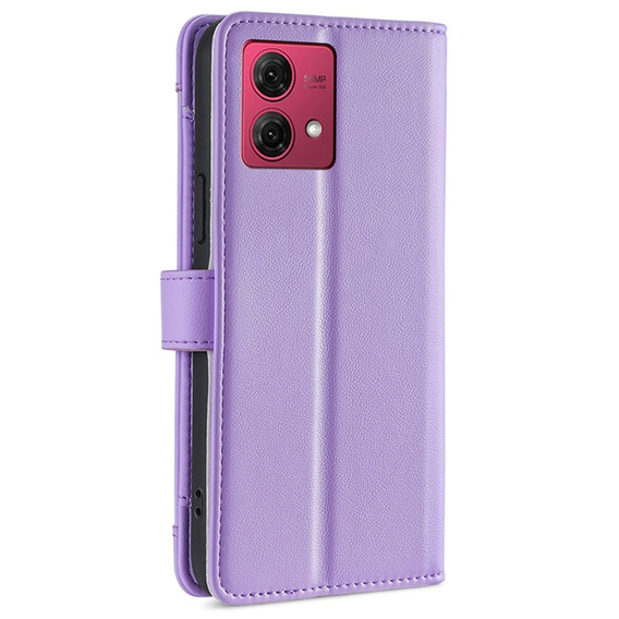 Pattintható tok a Motorola Moto G84 5G, Wallet Zipper Pocket, lila