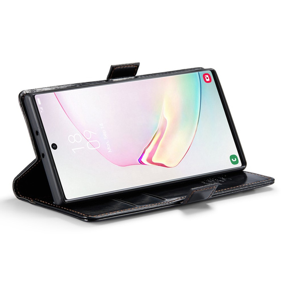 CASEME flip tok Samsung Galaxy Note 10 Plus, Waxy Textured, fekete