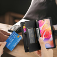 Pattintható tok a Samsung Galaxy A56 5G, Wallet Zipper Pocket, fekete