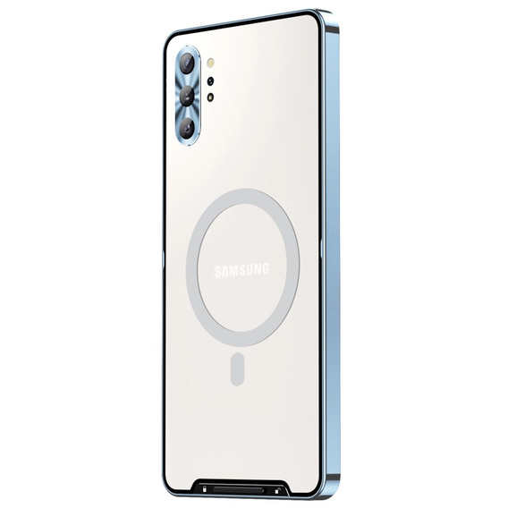 Kameravédő tok Samsung Galaxy Note 10+ Plus, CamShield MagSafe, átlátszó / kék