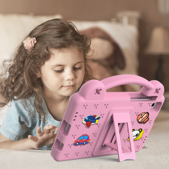 Gyermek tok Samsung Galaxy Tab A7 Lite 8.7 T220/T225, Cute Patterns, állvánnyal, rózsaszín