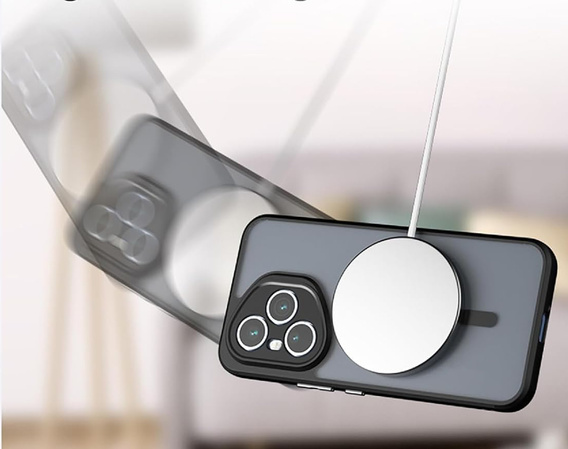 Tok Honor 400 Pro 5G-hoz, MagSafe, ERBORD Matt Case, fekete + képernyőüveg
